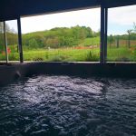 jacuzzi avec vue sur le jardin